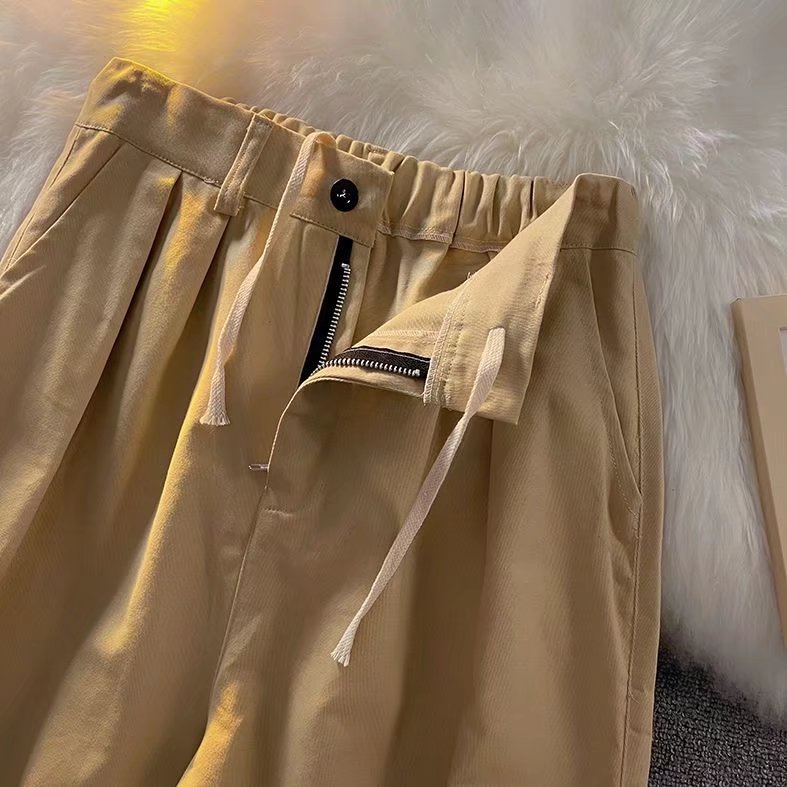 Quần Dài Ống Đứng Dáng Rộng Màu Trơn Phong Cách Hip Hop Hàn Quốc Cỡ Lớn M-3XL Thời Trang Cho Nam