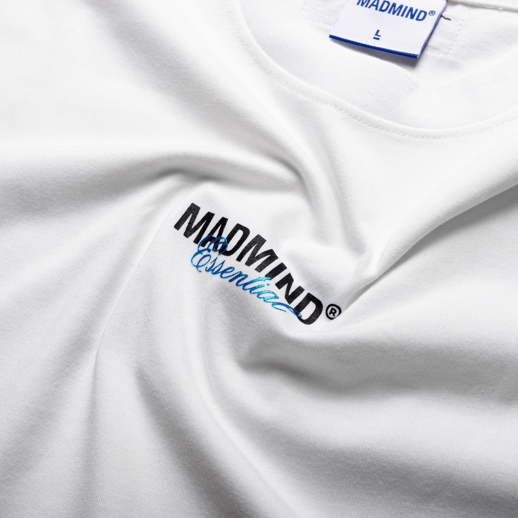 MADMIND® Chính Hãng - Áo Thun Essential Màu Đen / Xanh Dương / Trắng / Xám, In Cao, Logo Lấp Lánh Form Rộng Unisex