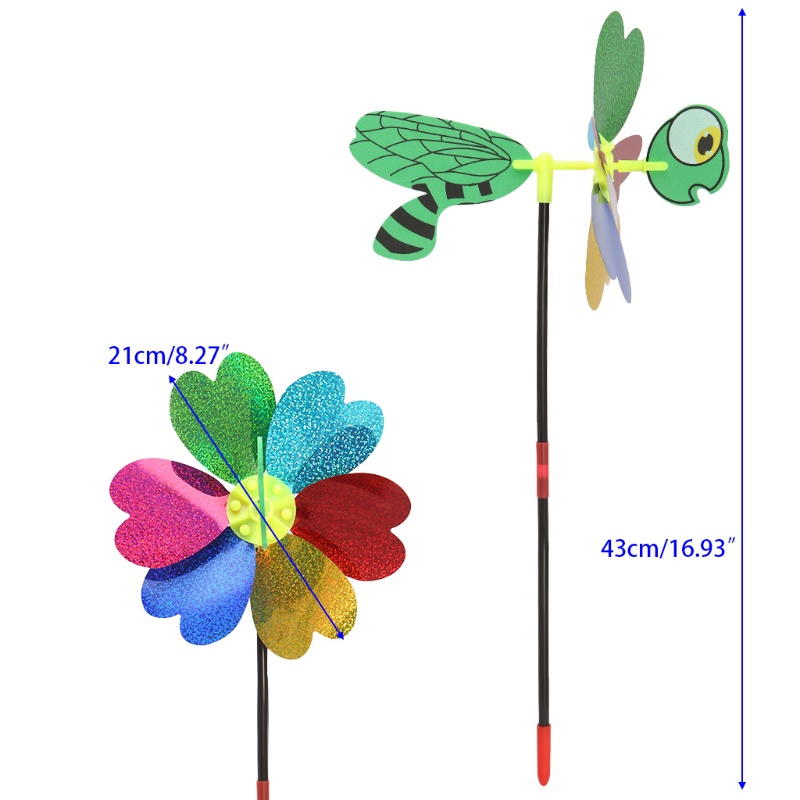 Chong chóng hình chú ong 3D đính kim sa dễ thương trang trí sân vườn