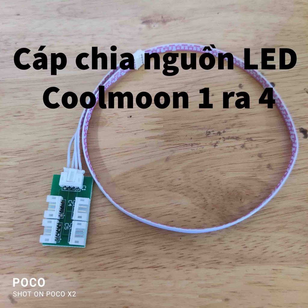 Cáp chia nguồn Led RGB Coolmoon Y1 1 ra 4 16 Triệu Màu Kèm 366 Hiệu Ứng