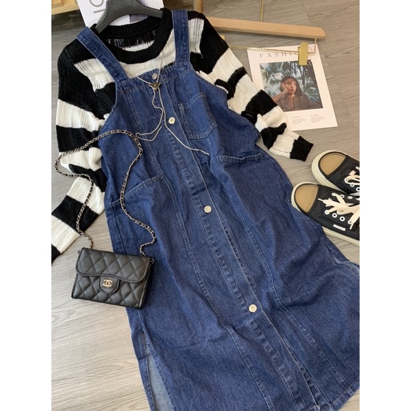 Set áo len yếm bò dài