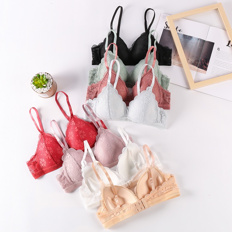 Áo Bralette ren hoa không gọng đệm liền mỏng BRA02_NuciFera có móc cài sau điều chỉnh