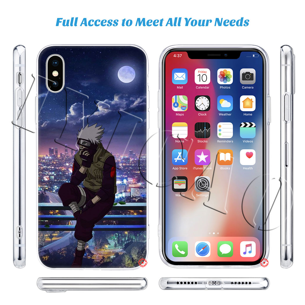 Ốp Điện Thoại Mềm Trong Suốt Hình Anime Naruto Kakashi Cho iPhone 5 5s 6 6s 7 8 Plus X XR XS Max Cq8