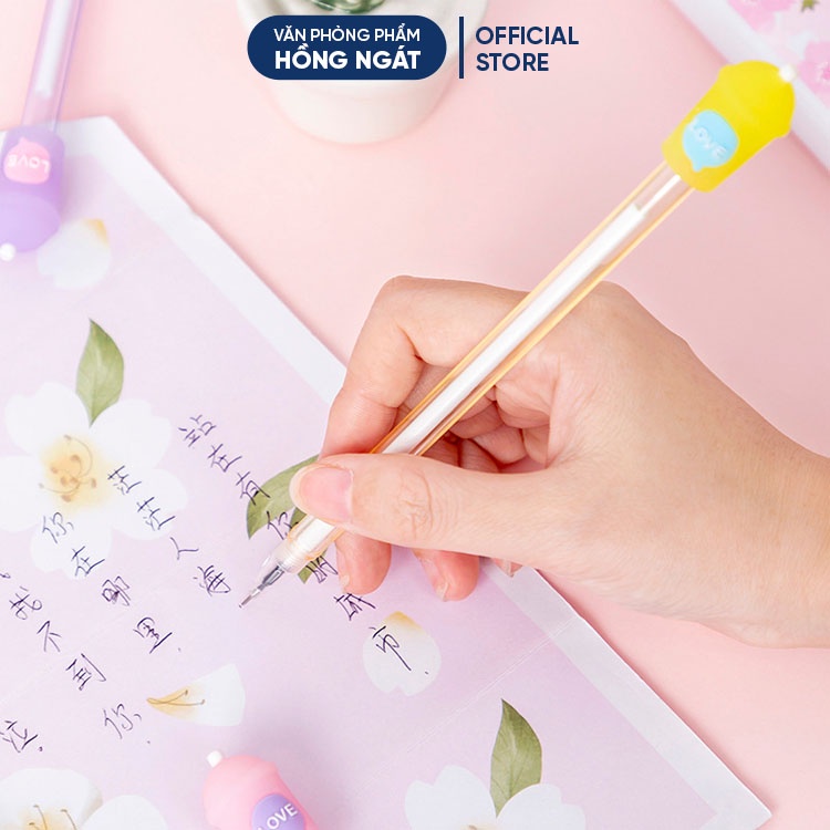 Bút bi cute hình cốc trà sữa, bút bi nước mực gel đen ngòi 0.5mm nhiều màu dễ thương đồ dùng học tập văn phòng phẩm B32