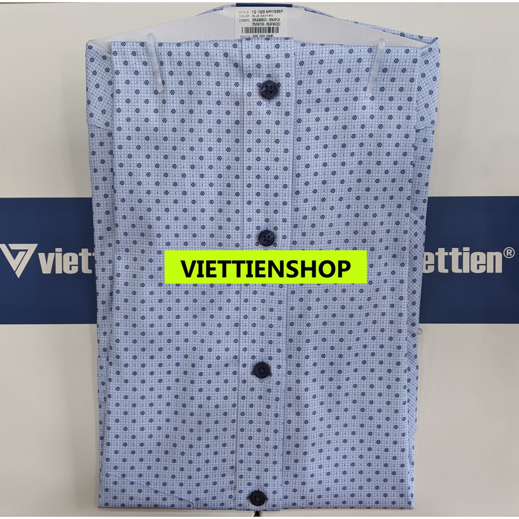 ÁO SƠ MI VIỆT TIẾN DÀI TAY VẢI TRE HOA VĂN