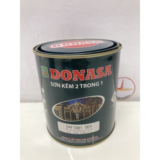 Sơn sắt kẽm donasa 2 trong 1 màu đen bóng 1081 _ 800ml