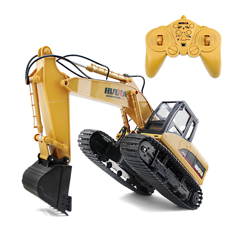 Máy xúc gầu sắt chạy xích Huina1535 bản nâng cấp huina1550 điều khiển độc lập các khớp qua 360 độ