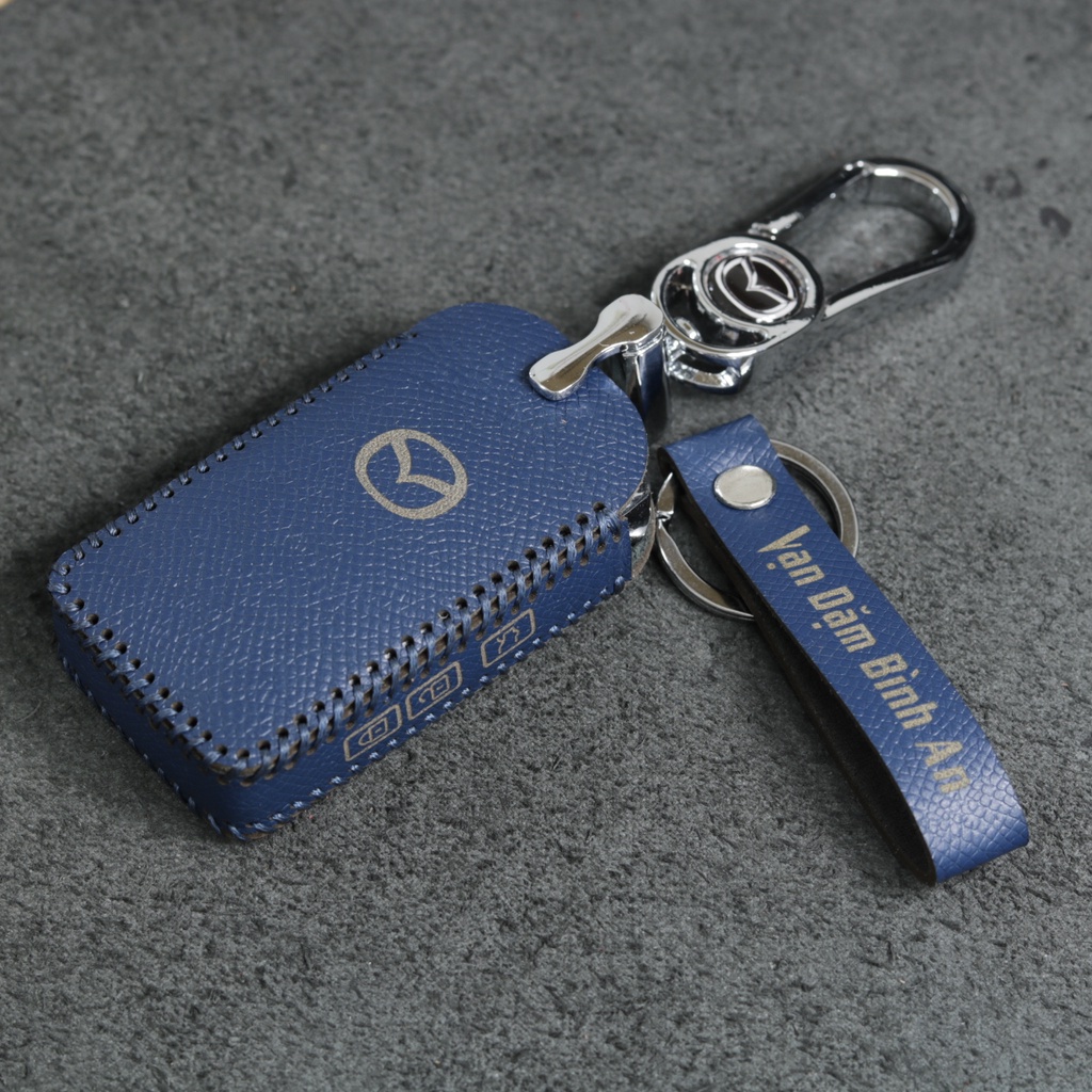 Mazda 3 CX3 CX30 Bao da chìa khóa - Da bò thật - Khâu thủ công