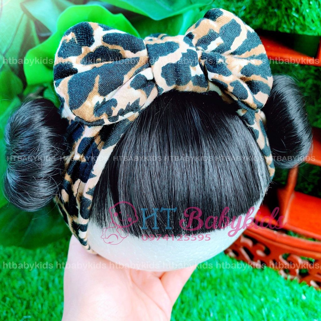 [ HÀNG LOẠI 1 ] Băng Đô Turban Tóc Giả Thỏ Cho Bé Gái Sơ Sinh