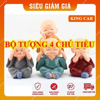 Bộ tượng 4 chú tiểu, bộ tượng tứ không gốm sứ đặc cao cấp - Shop KingCar