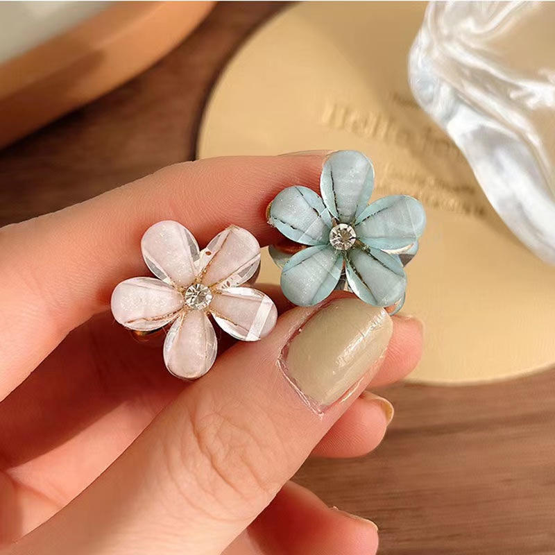 Kẹp Tóc Đính Hoa Pha Lê Nhỏ Phong Cách Hàn Quốc Cho Nữ