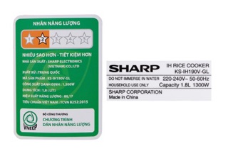 Nồi cơm điện cao tần sharp 1.8l KS-IH190V-GL