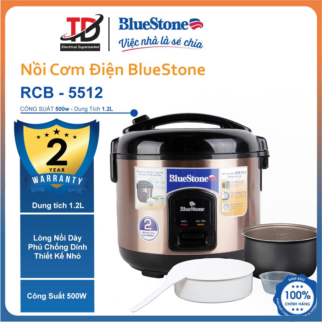 Nồi cơm điện Bluestone RCB-5512 1.2L - Bảo hành chính hãng 2 Năm