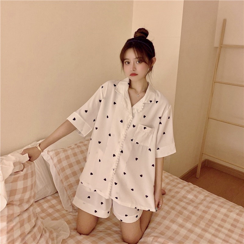 Bộ ngủ pijama nữ trái tim các loại xinh yêu | BigBuy360 - bigbuy360.vn