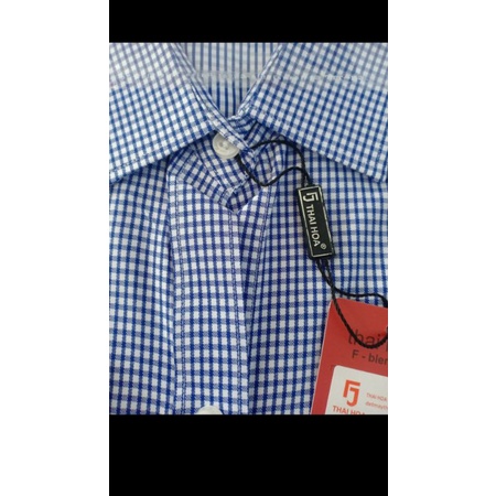 Áo sơ mi nữ Thái Hòa sọc caro vải cotton và poly