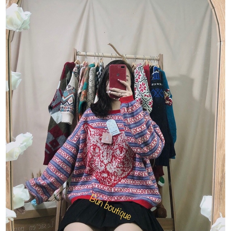Áo len Hàn hoạ tiết Gucci