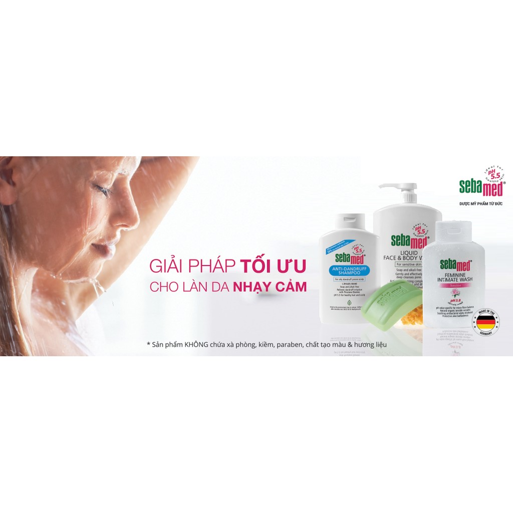 Sữa tắm và rửa mặt giảm ngứa Sebamed Liquid Face Body Wash pH5.5