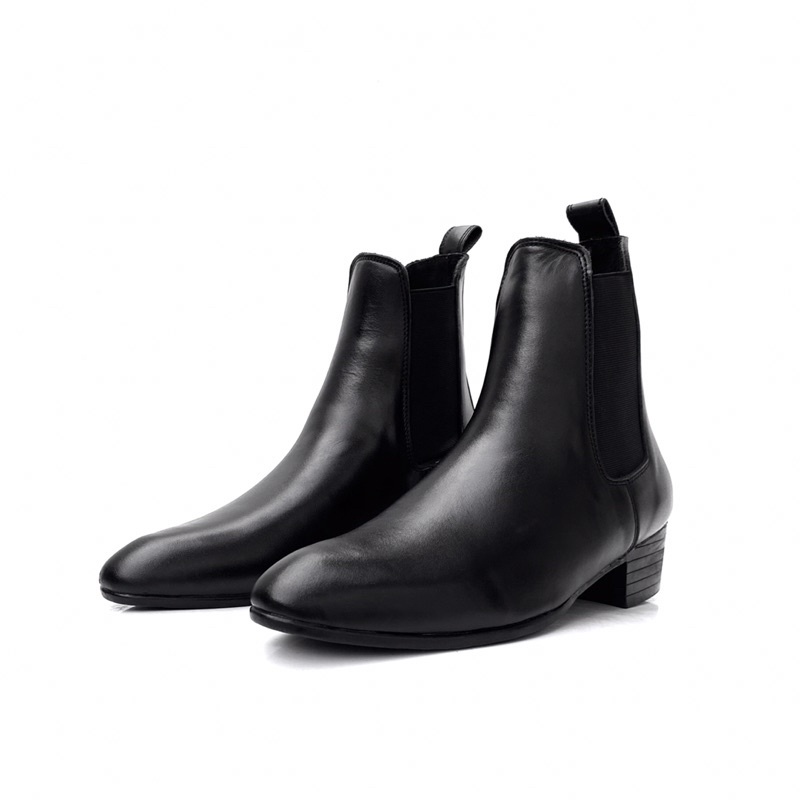 Giày nam Handmade chelsea boot da bò nappa TEFOSS HT650 ver.1 đế cao 5cm, mũi nhọn sang trọng, thời trang size 38-45
