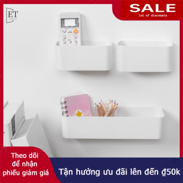 ET✨ Storage Box No Trace Wall Storage Box Toilet Wash Shelf Mobile Phone Supply Air Conditioner Remote Control Storage Rack