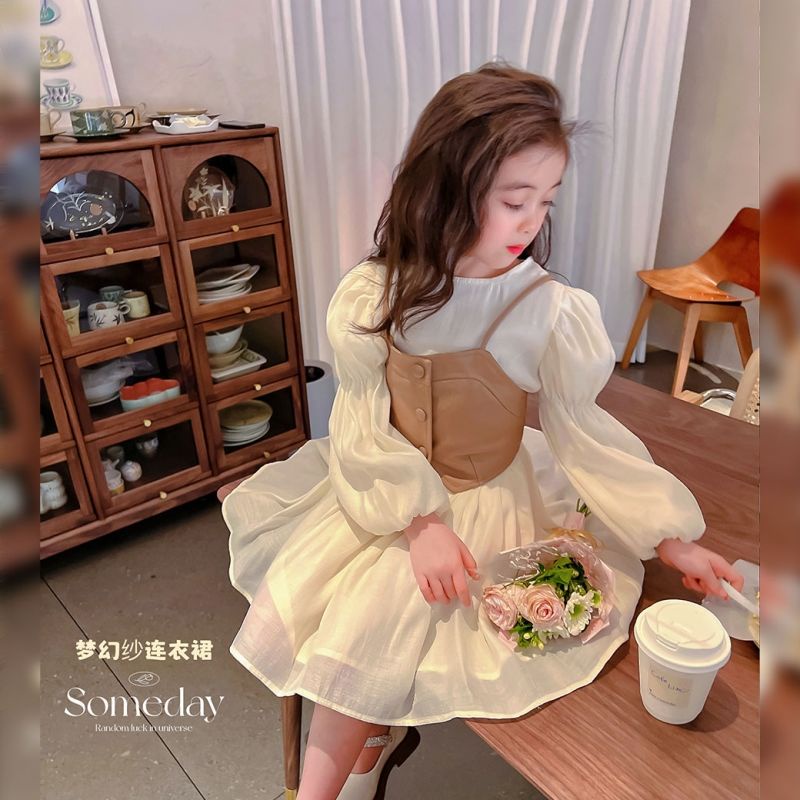 Đầm Công Chúa Tay Dài Thời Trang Mùa Thu 2022 Cho Bé Gái