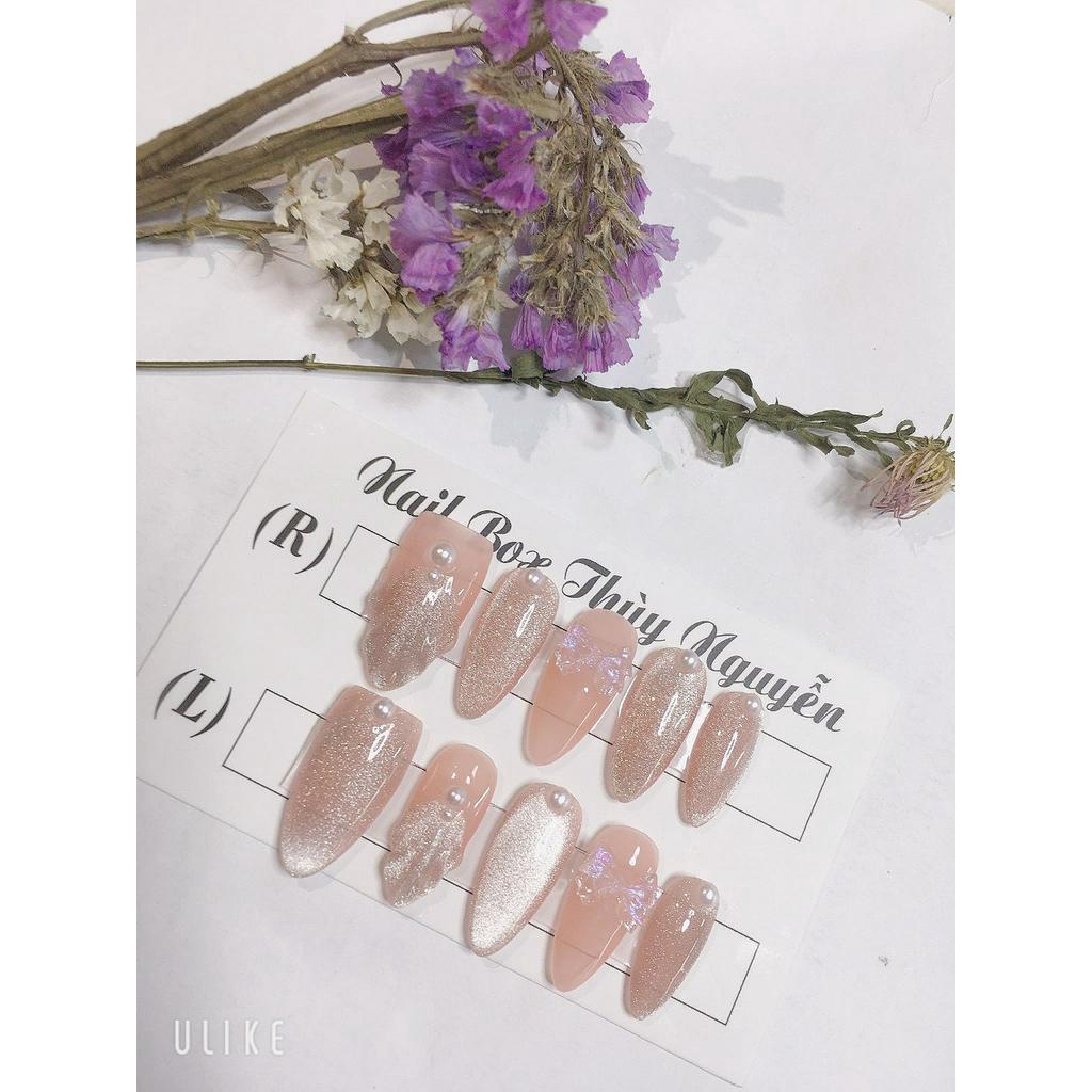 Nailbox móng úp thiết kế mắc mèo thạch kèm keo dũa nail