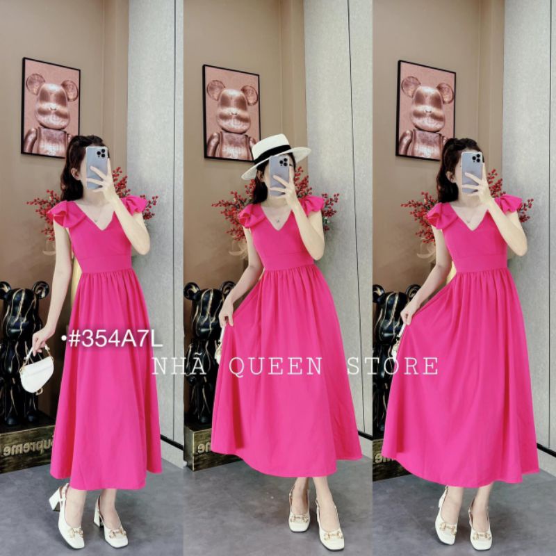 Đầm Maxi Nữ Đi Biển Đi Tiệc ,Váy Xòe Hở Lưng Dáng Dài Tay Bèo Cổ Chữ V Vải Thô Mịn Mát 3 Màu Trắng Hồng Vàng Đẹp Rạng Rỡ