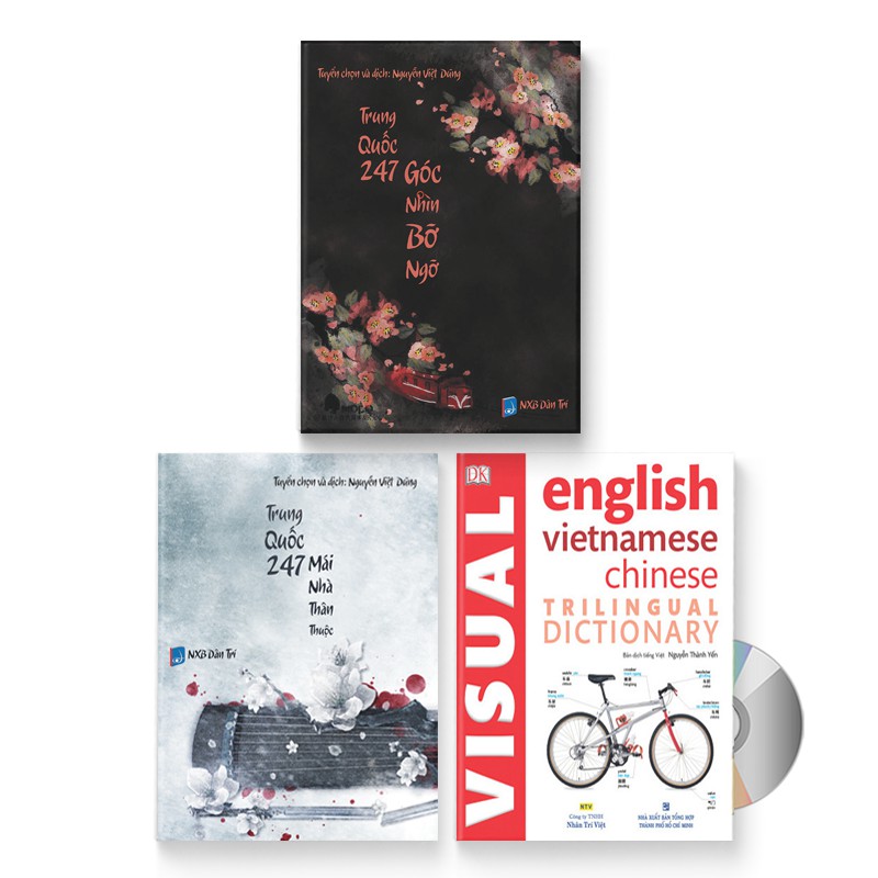 Sách - Combo: Trung Quốc 247 Mái Nhà + Trung Quốc 247 Góc Nhìn + Visual English Vietnamese Chinese Trilingual Dictionary
