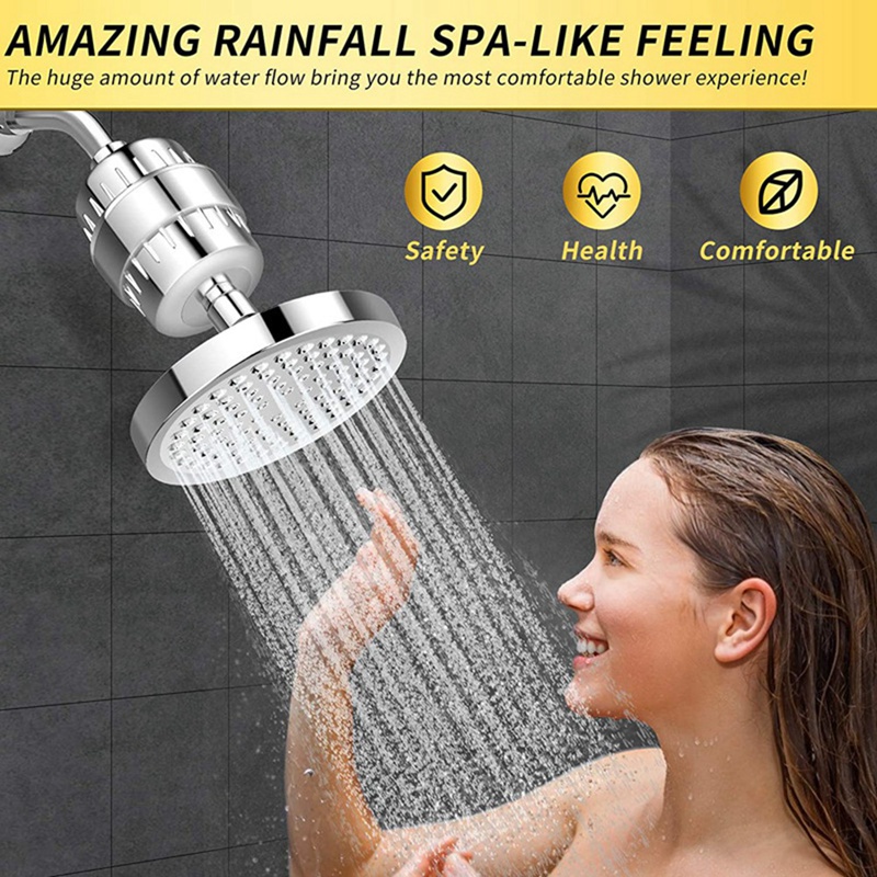 Đầu Vòi Hoa Sen Lọc Nước Cứng 15 Tầng Loại Bỏ Clo &amp; Chất Khử Mùi Hôi