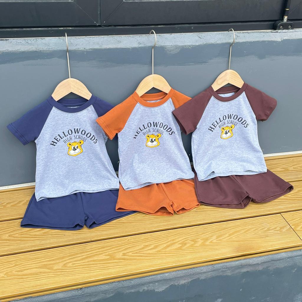 Set Đồ Thể Thao Ngắn Tay In Họa Tiết Hoạt Hình Thời Trang Mùa Hè Cho Bé
