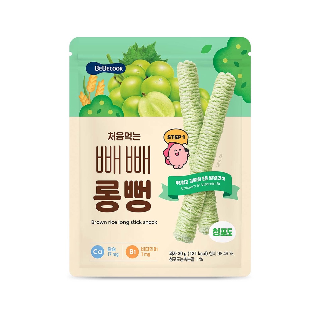Bánh Gạo Lứt Bebecook Dạng Thanh Dài Hàn Quốc Dễ Cầm Nắm Cho Bé Ăn Dặm 7M+