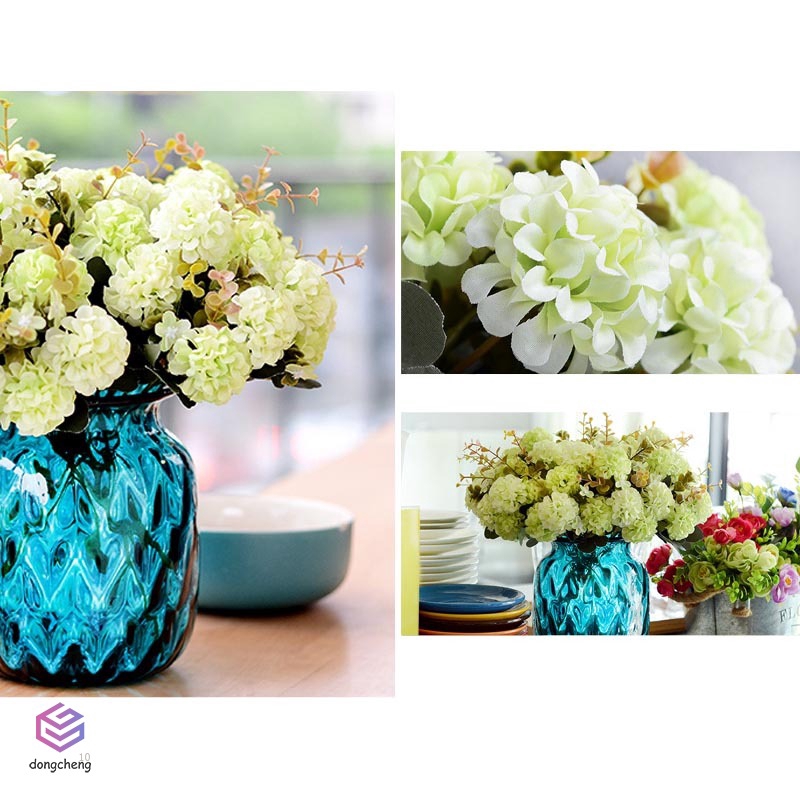 Bó 10 Hoa Cẩm Tú Cầu Giả Dùng Trang Trí Tiệc Cưới Phong Cách Châu Âu