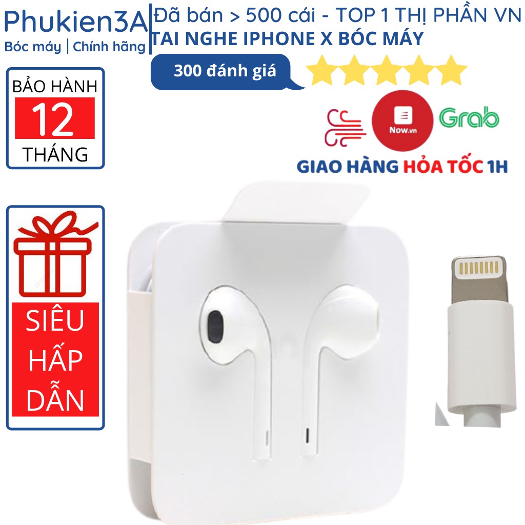 Tai nghe iphone 7 7 8 Plus X chính hãng chân cắm dẹt lightning cho IP 7 8 plus X Xs max 11 Pro Max