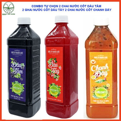 Combo 3 chai nước cốt dâu tằm dâu tây chanh dây mỗi chai 425ml