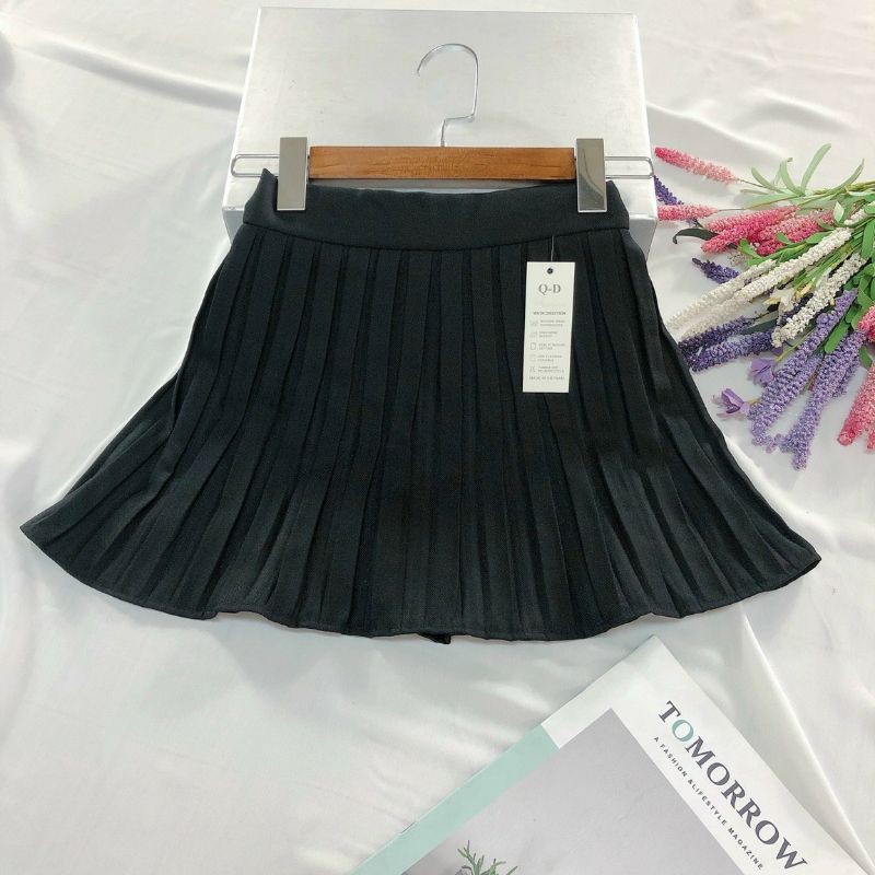 VÁY DẬP LY XOÈ NGẮN ĐEN