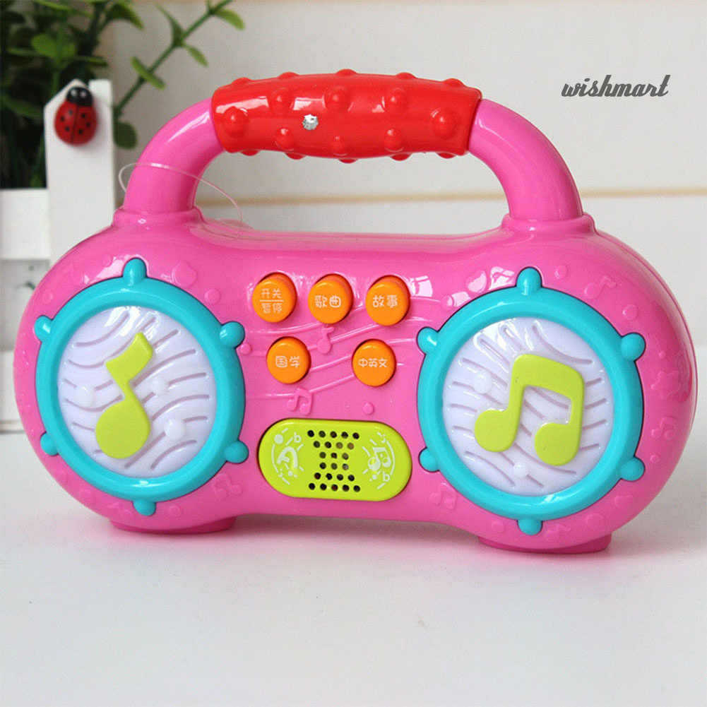 [Wish] Mini Multifunction Radio Music Story Poetry LED Light Educational Kids Toy Gift