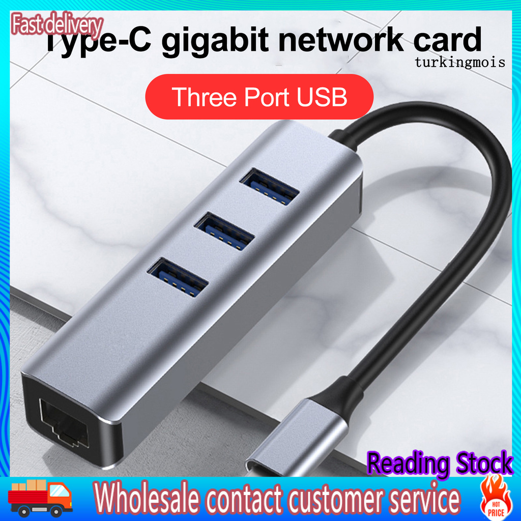 Bộ Chia 3 Cổng Usb 3.0 Type C Rj45 Gigabit Ethernet Cho Macbook