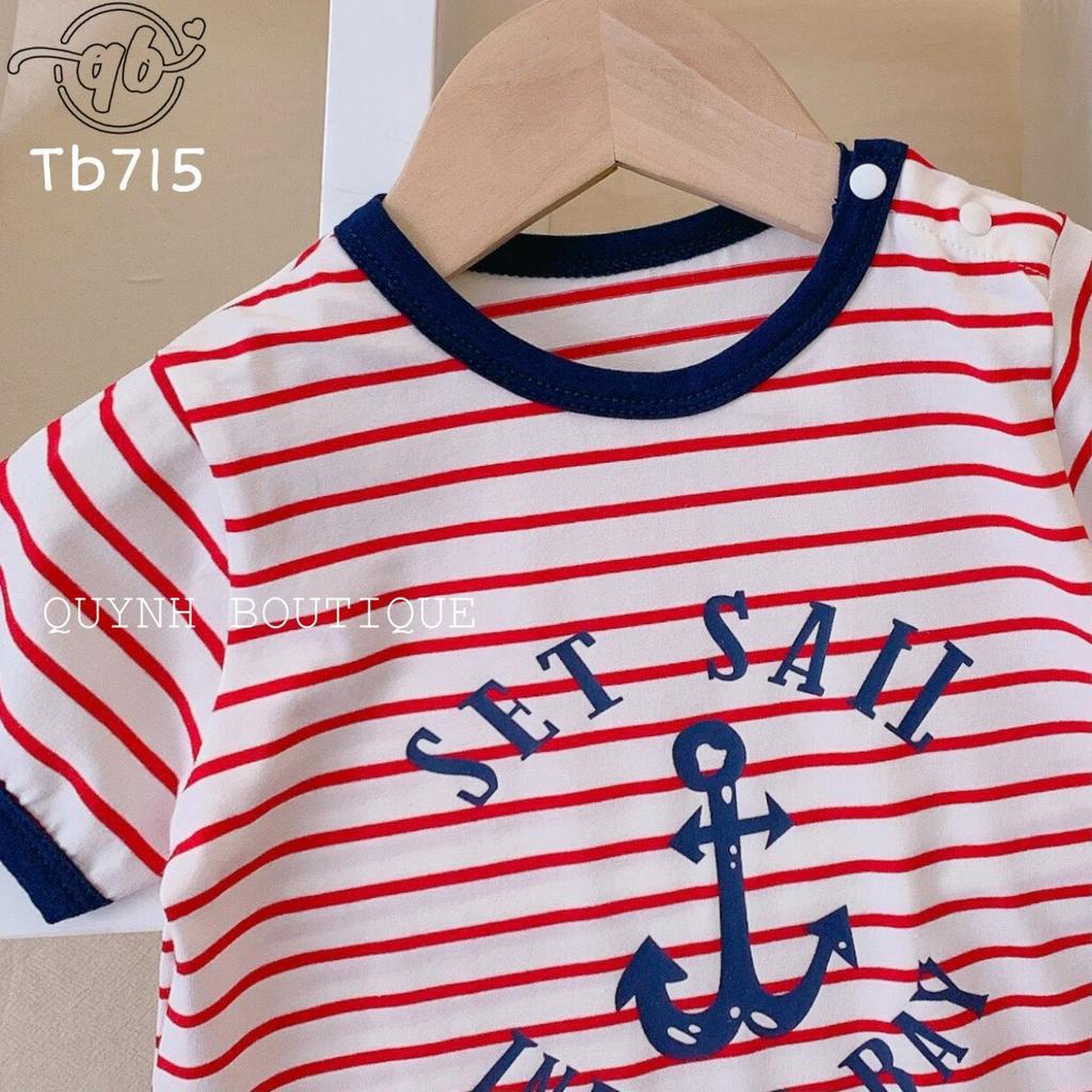 Bodysuit QUỲNH_BOUTIQUE  BABY - BODY KẺ MỎ NEO (2 MÀU )