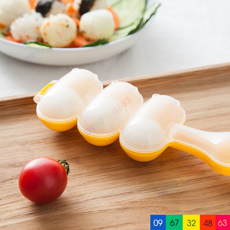 Bộ khuôn lắc cơm KÈM THÌA tạo hình cơm nắm cho bé ăn dặm