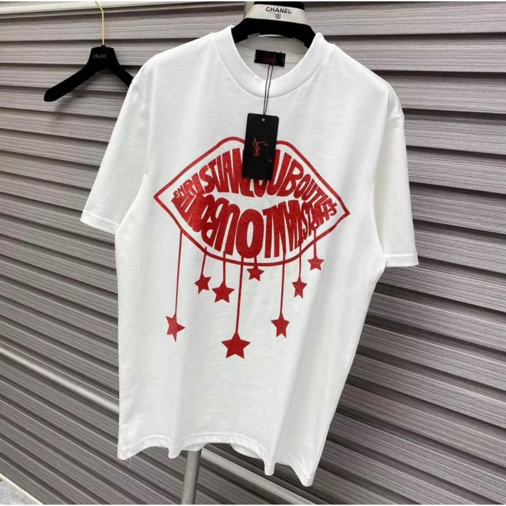 Áo Phông LBT In Kim Tuyến Hình Đôi Môi Full Box Phong Cách Boy Phố, Chất Cotton Co Giãn 4c Chất Lượng