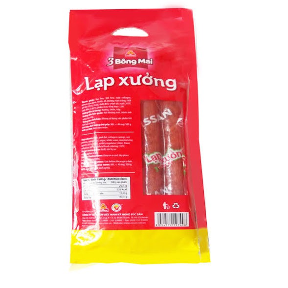 Lạp xưởng 3 Bông Mai Vissan 200G,500G/gói (Date mới, HSD 3 đến 6 tháng)