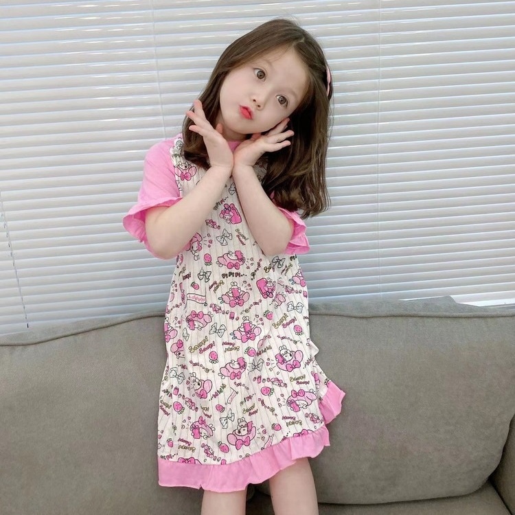 Đầm Ngủ Mùa Hè Vải Mỏng Thoáng Khí In Họa Tiết Hoạt Hình Dễ Thương Thoải Mái Phong Cách Phương Tây Cho Bé Gái 2022