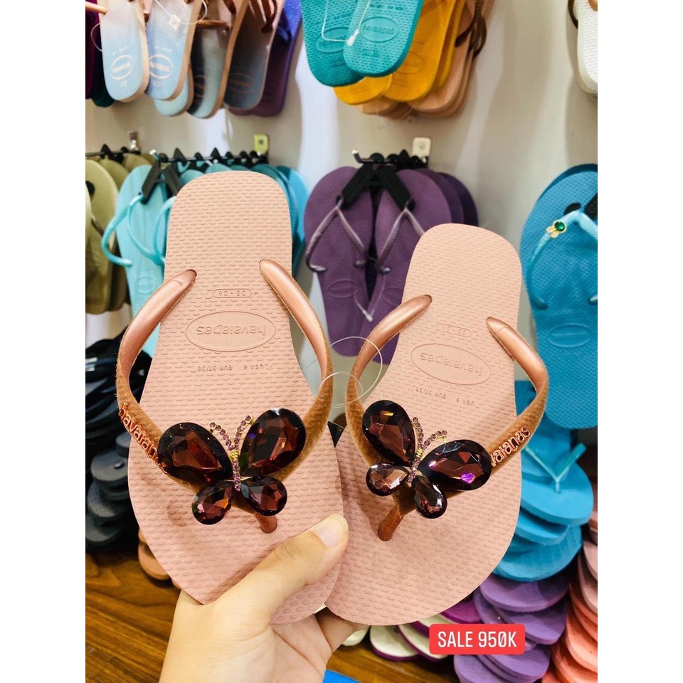 Dép nữ Slim Nhung hồng havaianas , Dép nữ Slim Velvet