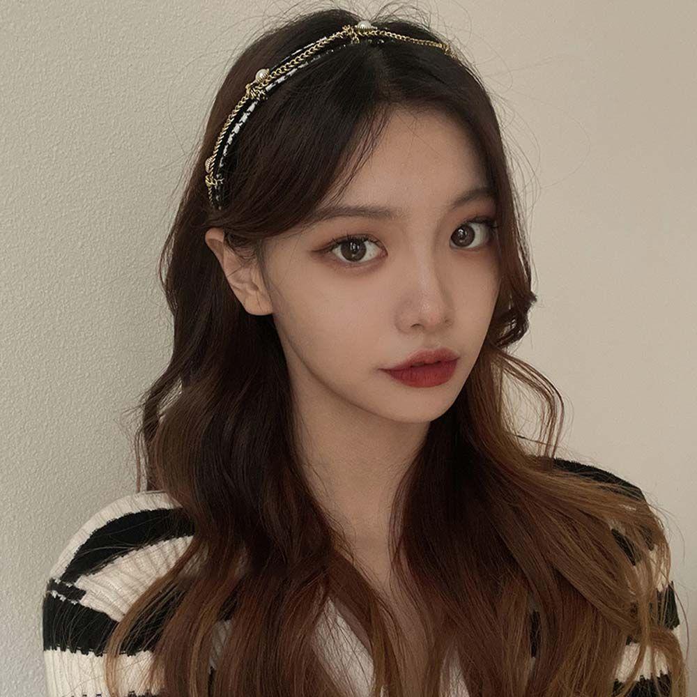 Băng Đô Cài Tóc Phối Xích Thời Trang Thanh Lịch Cho Nữ