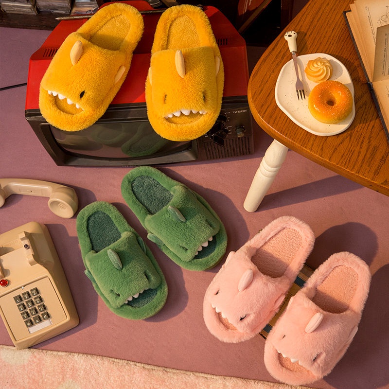 Dép Bông Đi Trong Nhà Chống Trượt Hình Cá Mập Hoạt Hình Phong Cách Hàn Quốc