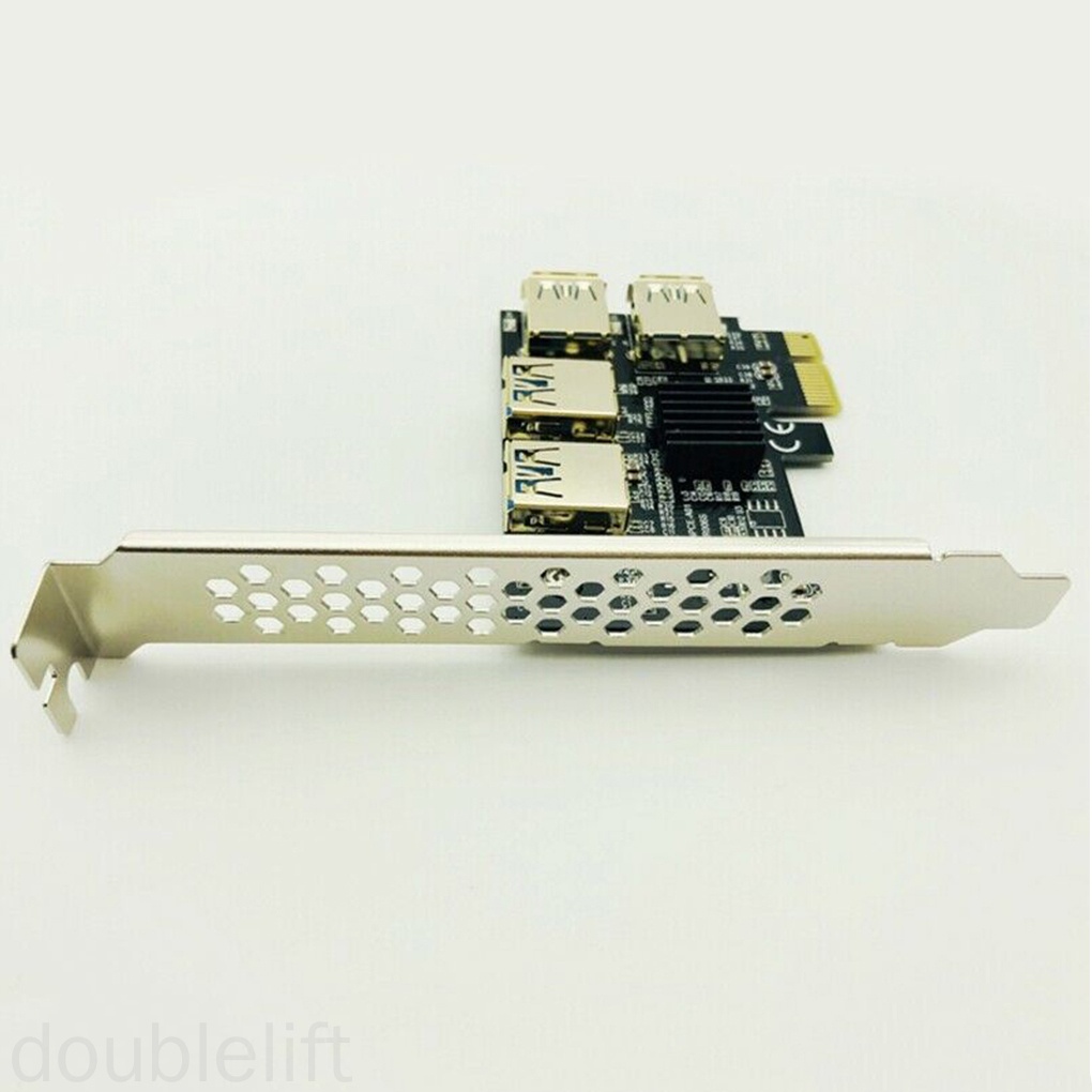 PCI-E Expansion Card PCI-E to USB Card 1 to 4 Riser Adapter Board with 4 USB 3.0 Interfaces doublelift store