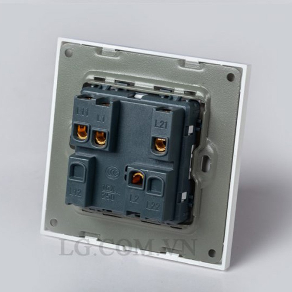 Công tắc điện đôi 1 chiều và 2 chiều có dải phản quang LG tech LG-F21-002