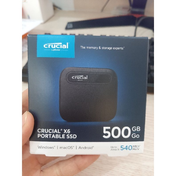 Ổ cứng di động gắn ngoài SSD Crucial X6 500GB / 1TB - Bảo hành 36 tháng