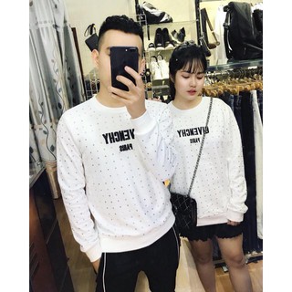 ÁO NỈ GIVENCHI ĐÍNH ĐÁ CHẤT đen trắng