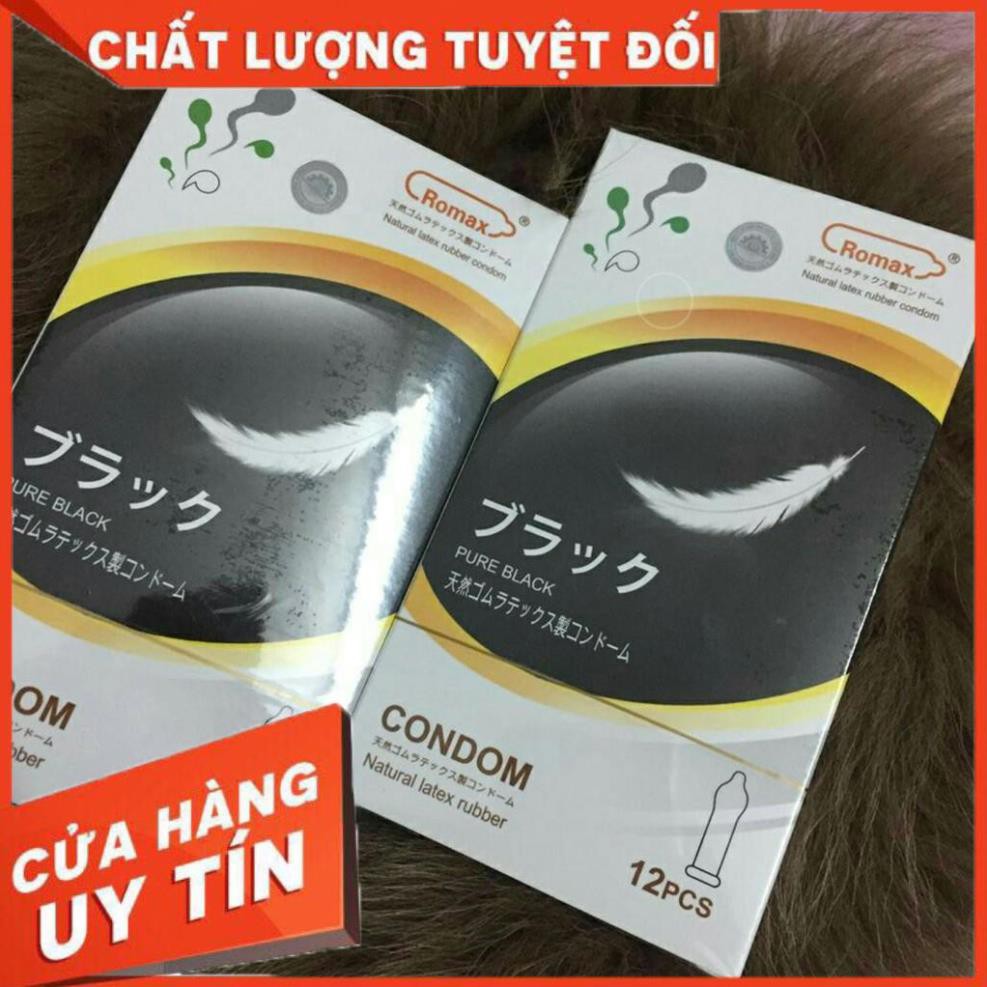 [Siêu Sale Giá Gốc] Bao Cao Su Siêu Mỏng Siêu Trơn Romax - Nhật Bản - 1 Hộp 12 cái (Che tên sản phẩm)