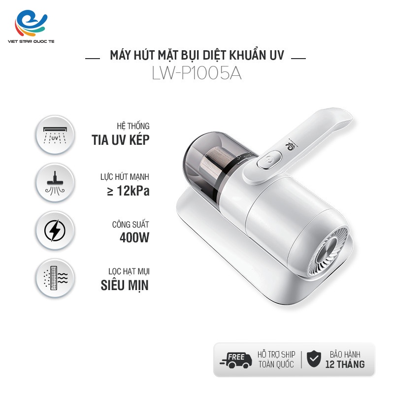 Máy hút bụi giường nệm cầm tay mini Việt Star Quốc Tế TS-HC01  công suất mạnh mẽ - Hàng chính hãng - Bảo hành 12 tháng
